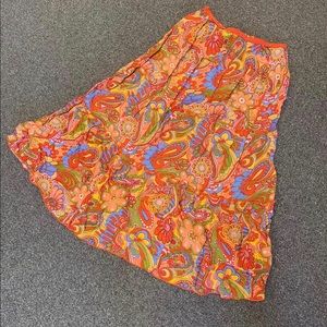 Vintage Loco Lindo Psychedelic Paisley Midi Skirt